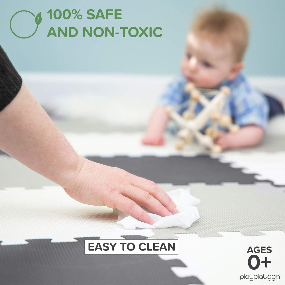 Play Platoon large 12x12 inch tiles cover more floor.