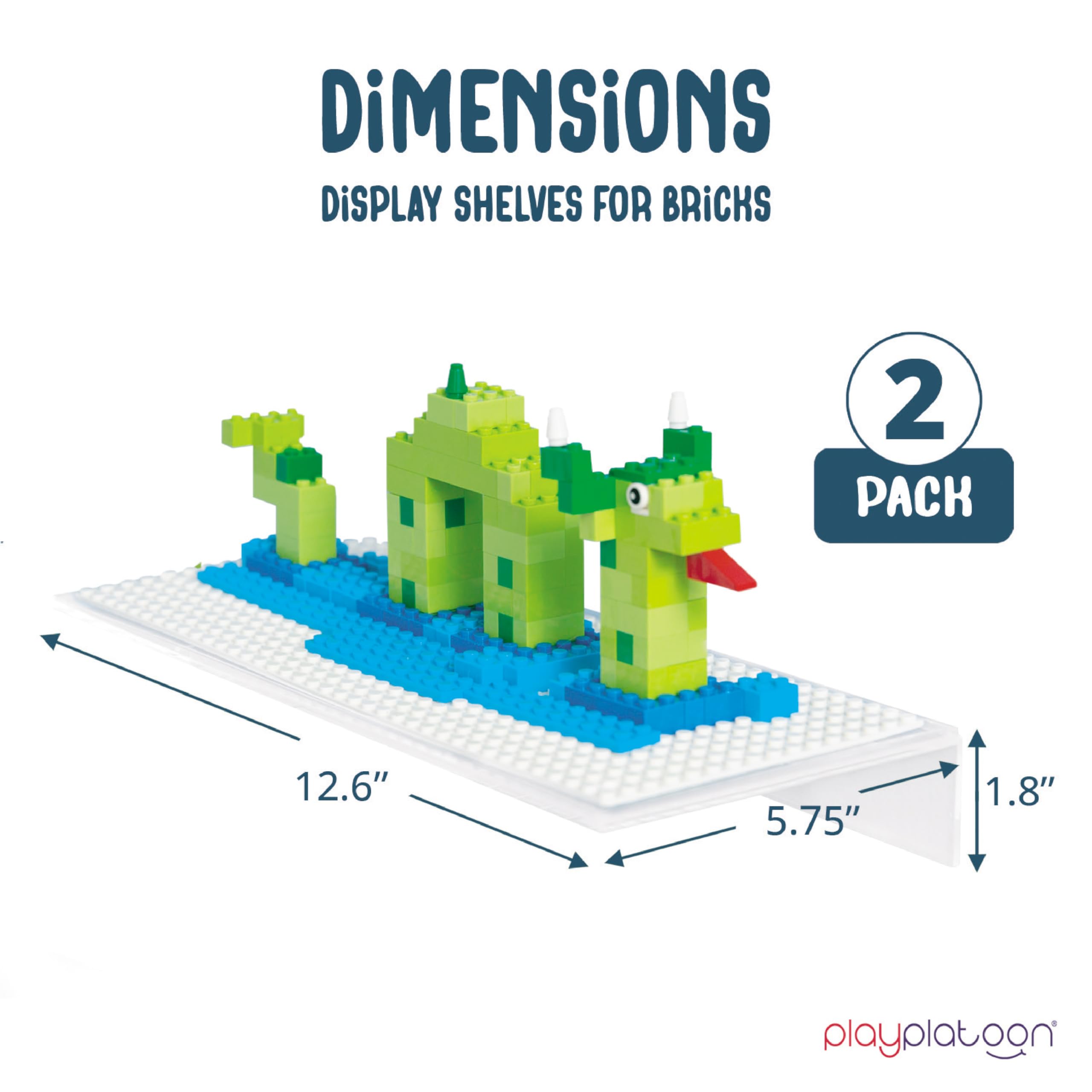 Play Platoon minifigure display case showcasing figures on a 12x5 inch shelf