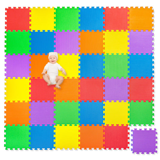 Play Platoon non toxic 36 piece mat tiles arranged for safe play