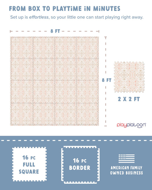Play Platoon Petal tile interlocking system creates a safe play area