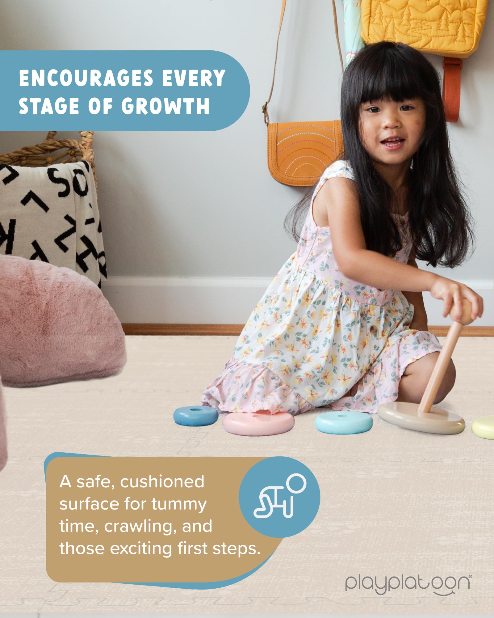 Play Platoon nursery layout demo showing versatile space for babies and kids