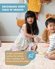Edge border tiles define a safe perimeter for playrooms.