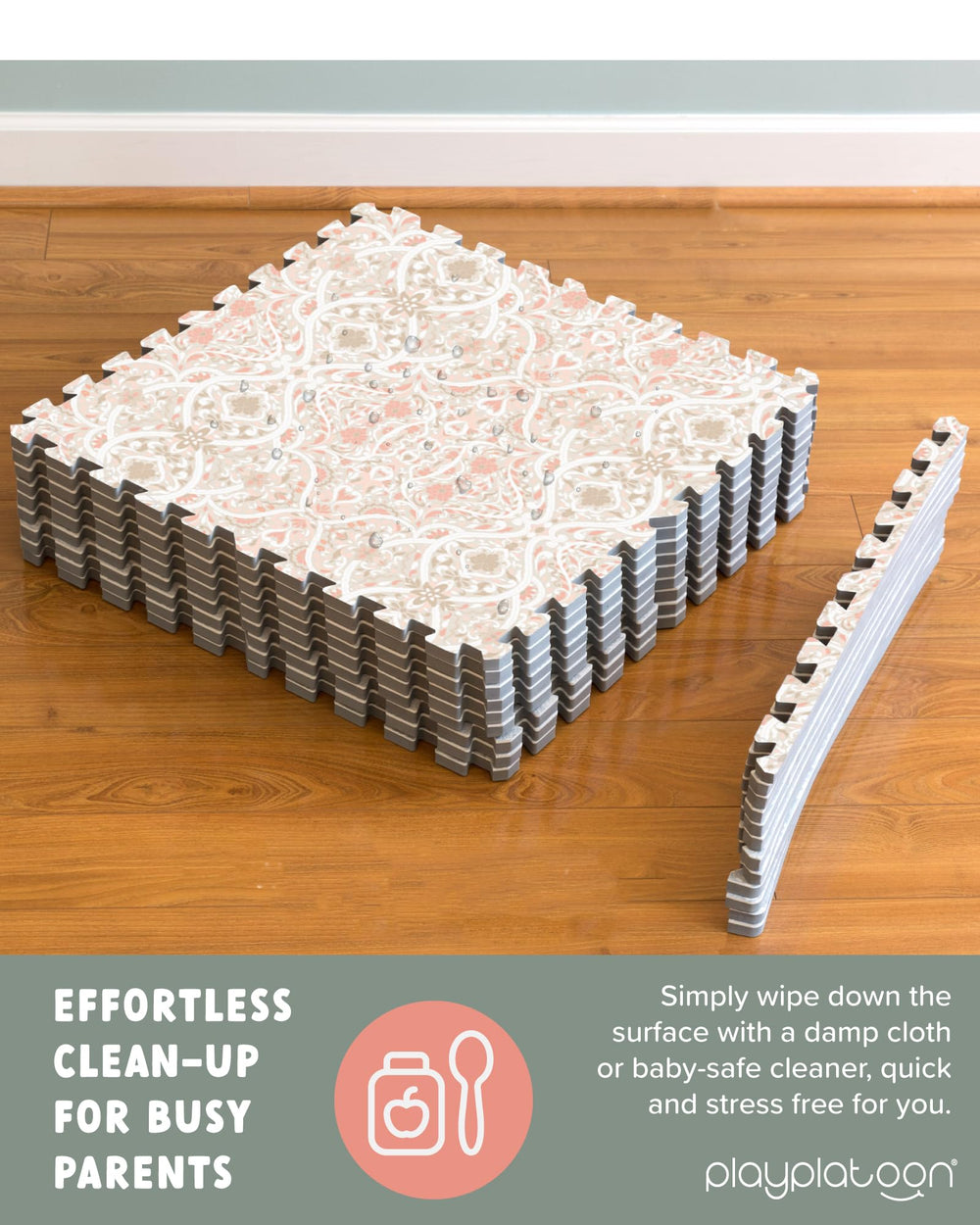 Water-resistant surface wipes clean after spills quickly.