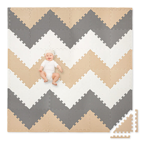 Play Platoon triangle mat tiles arranged for versatile layouts and soft, safe flooring.