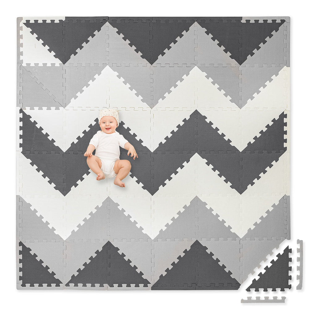 Play Platoon triangle play mat tiles form a soft, cushioned surface for imaginative play.