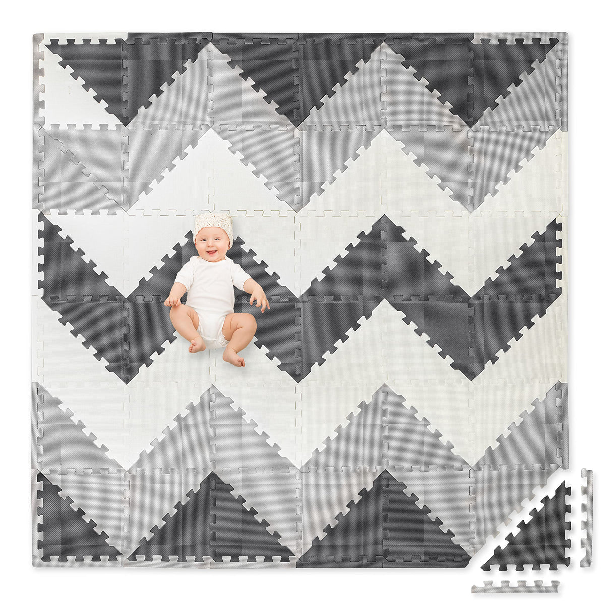 Play Platoon triangle play mat tiles form a soft, cushioned surface for imaginative play.