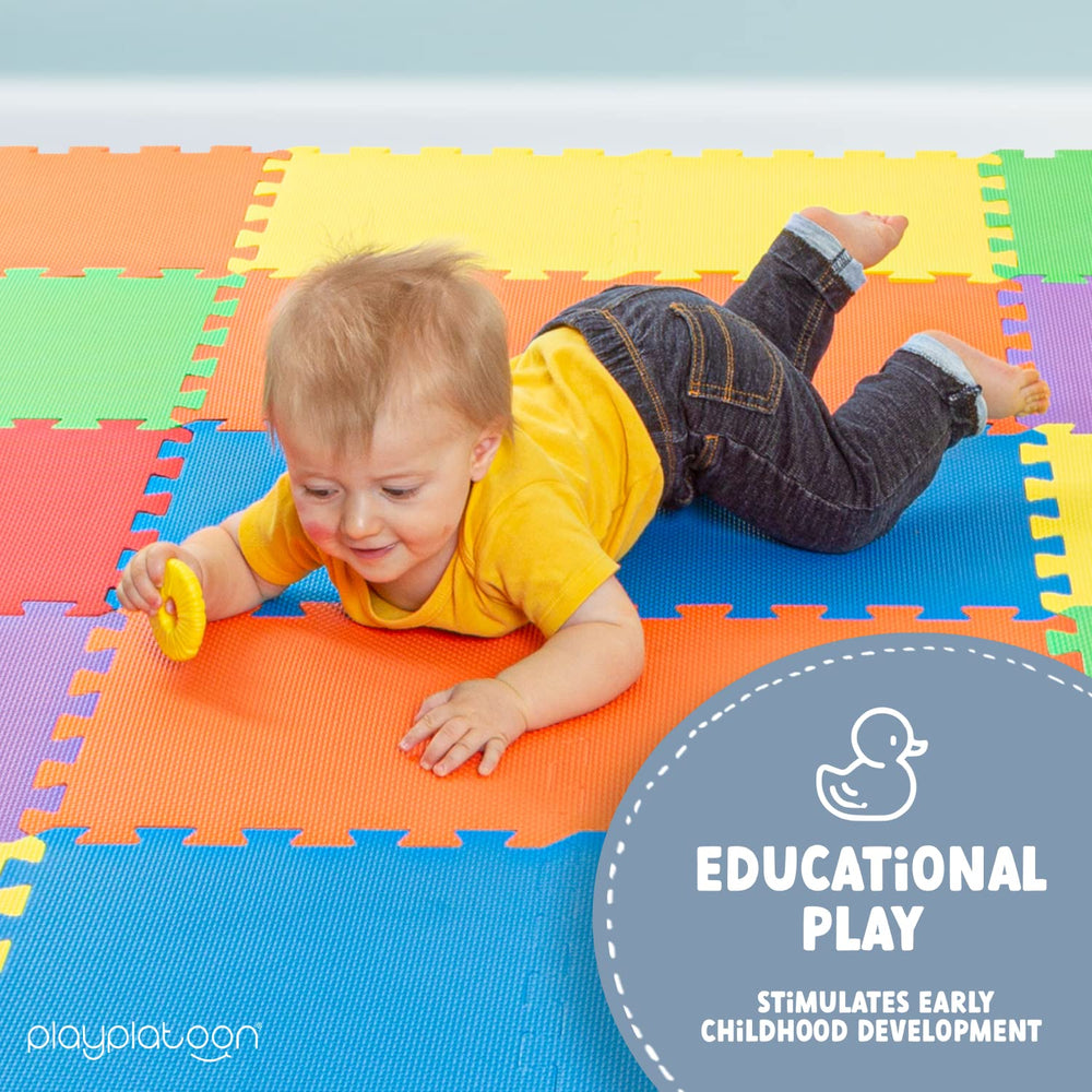 Kids use vibrant colors Play Platoon mats for engaging play