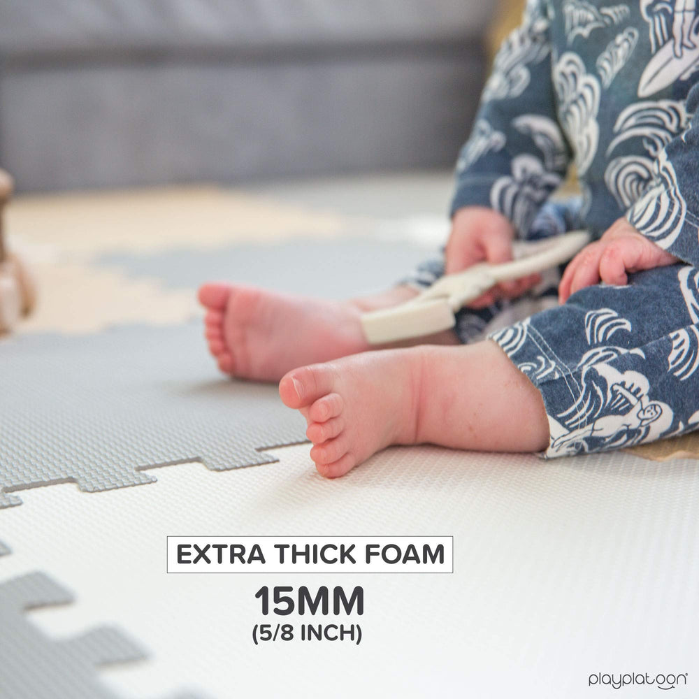 Play Platoon water-resistant foam for easy cleaning.