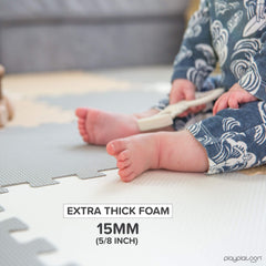 Play Platoon water-resistant foam for easy cleaning.