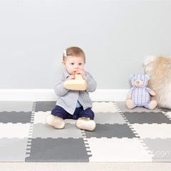 Play Platoon water-resistant foam cleans easily after active sessions.