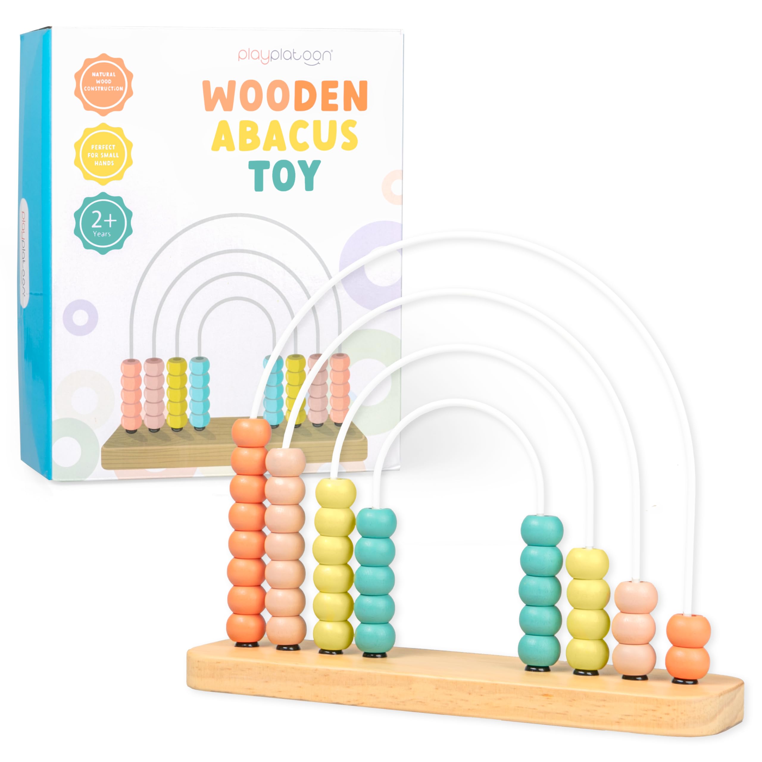 Play Platoon wooden abacus with colorful beads for counting