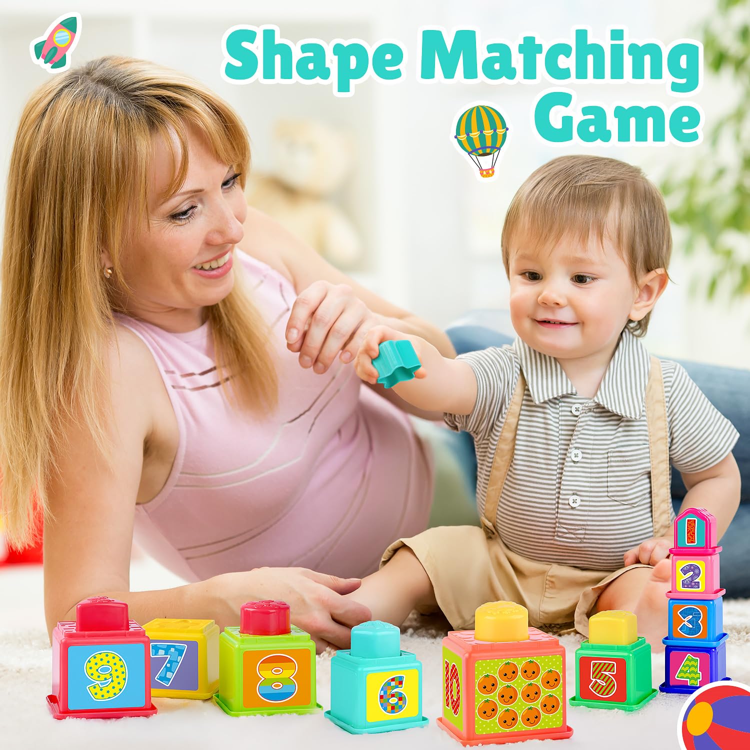 PLAY Pound a Ball shape blocks sorter highlighting color and shape learning.