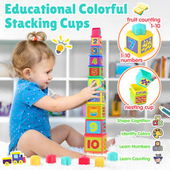 PLAY Pound a Ball stacking cups neatly nested for early counting practice.