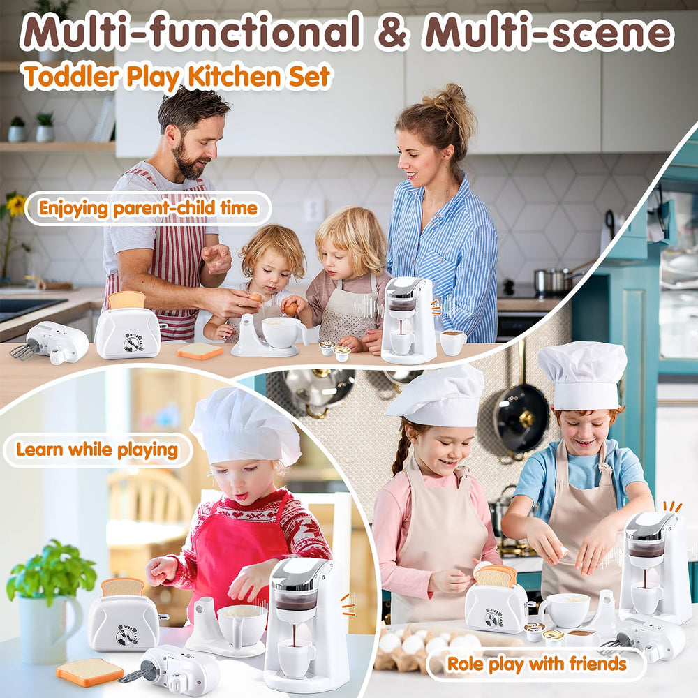 PLAY pretend breakfast scene with accessories encourages cooperative play.