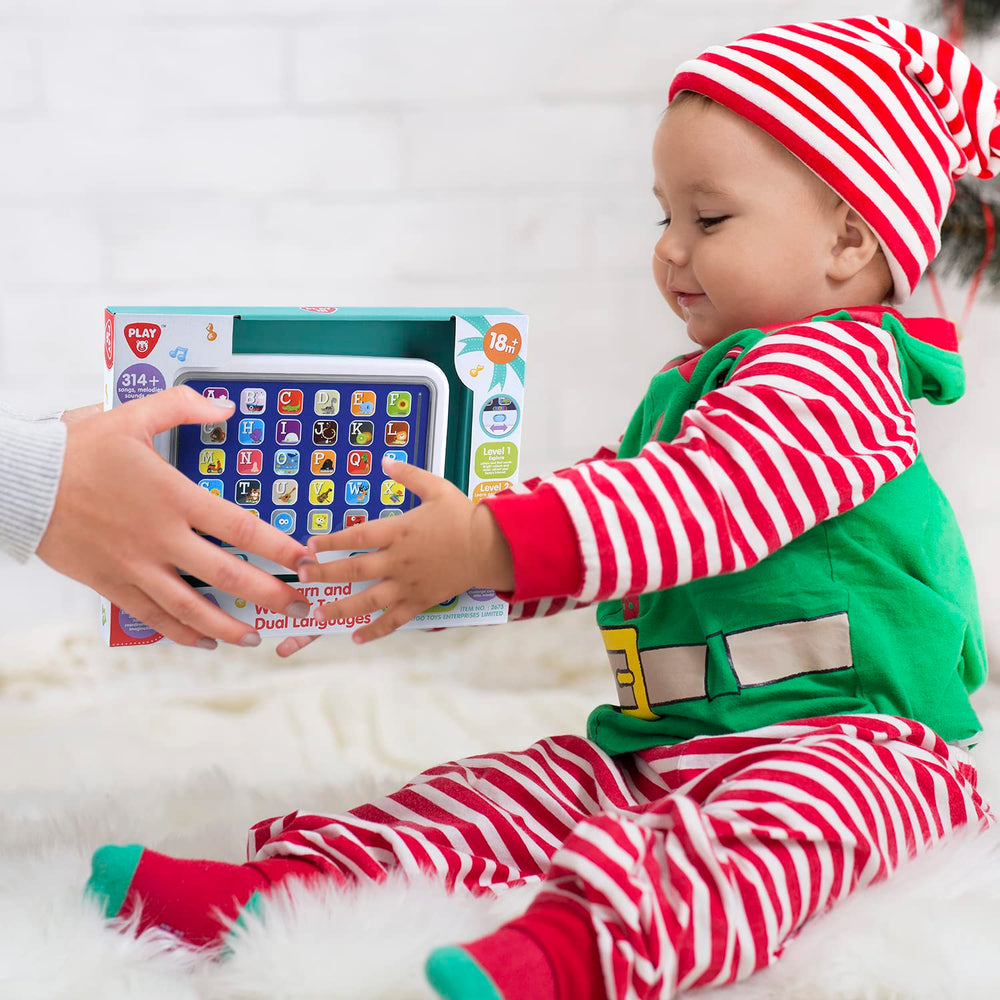 Compact, travel-friendly PLAY tablet supports learning during car rides.