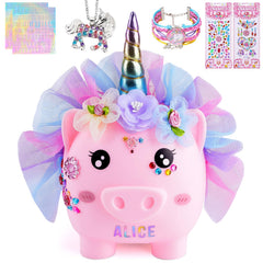 Play Tailor unicorn piggy-bank with DIY stickers kit for creative savings