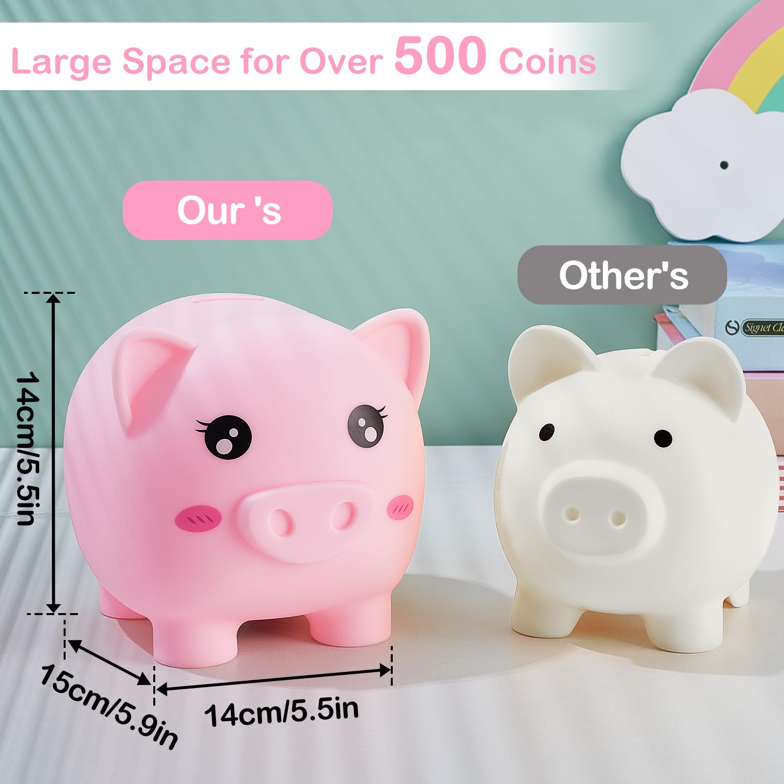 Play Tailor unicorn piggy-bank dress detail adds personal flair and motivation