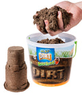 Play Visions dirt bucket closeup shows moldable texture for easy indoor play