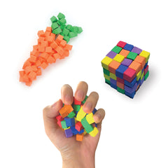Kids build and stack with Play Visions FidlBitz for creative play.