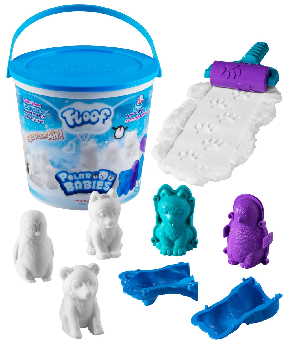 Play Visions Floof Polar Babies bucket with soft indoor snow for creative play