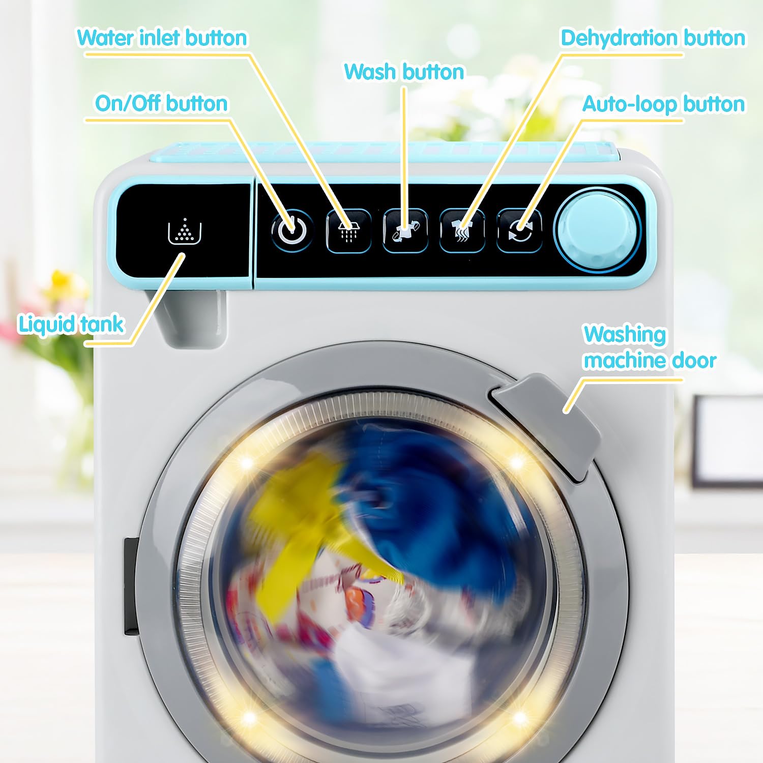 PLAY Washing machine control dial offers realistic interaction during playtime.