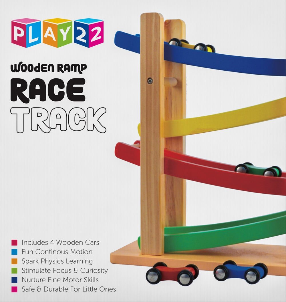 Play22 race track dimensions 11-by-11-by-3-75-inches offer compact setup.