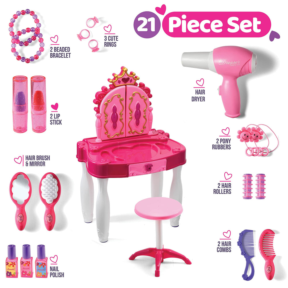 Play22 hair accessories in the vanity set for mix-and-match fun