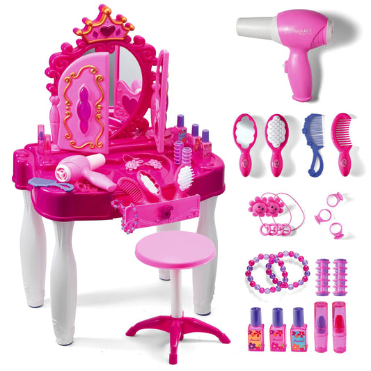 Play22 vanity set with mirror for imaginative makeup play at home