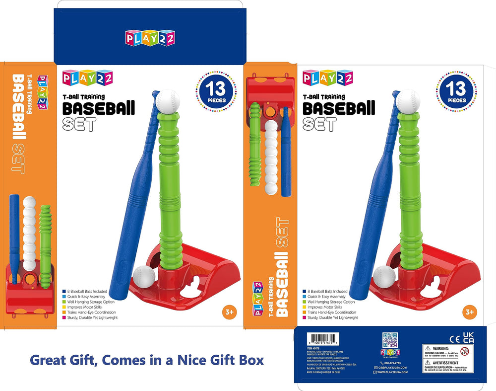 Play22 storage-ready stand keeps tees and balls in one place.