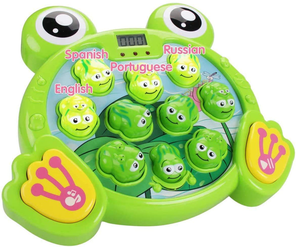 Play22 Whack A Frog game battery compartment access for easy power