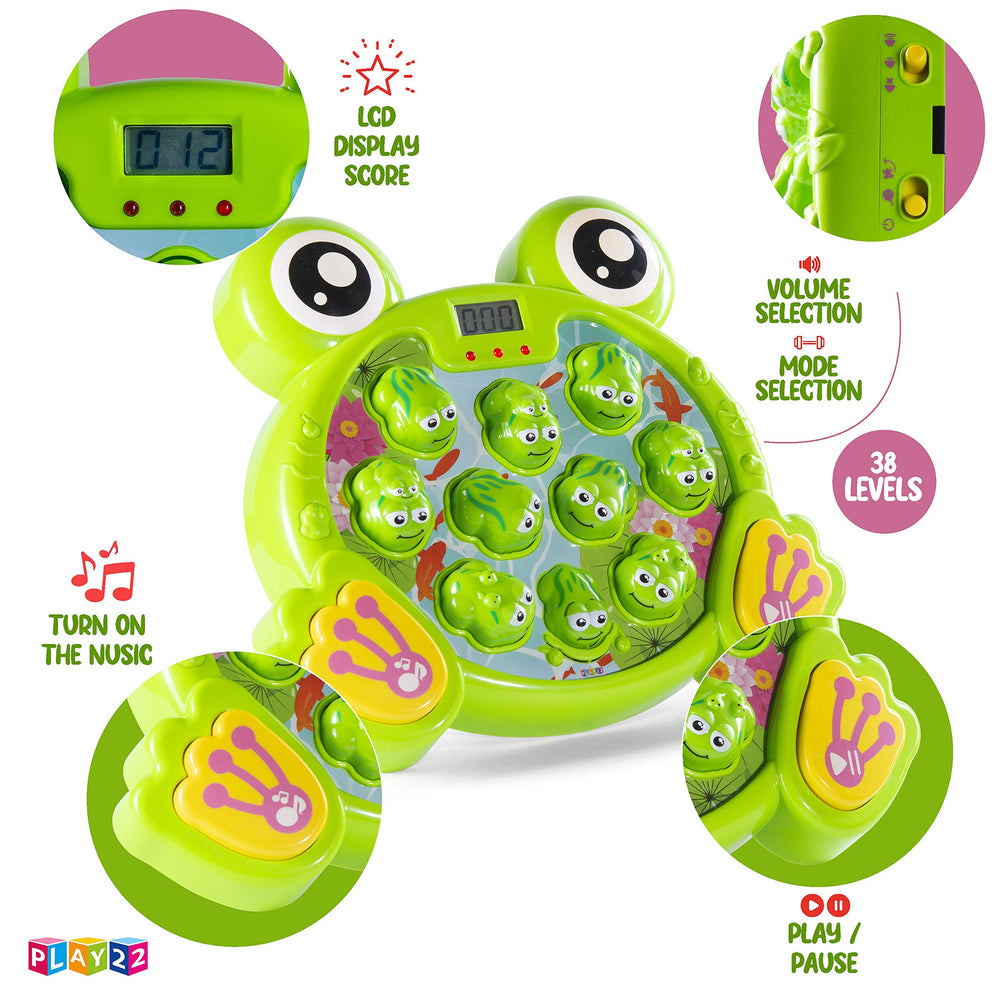 Play22 Whack A Frog game for two players encouraging shared play