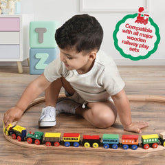 Play22 wooden train tender car with magnets for stable coupling setups