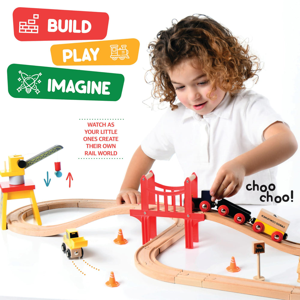 Play22 bridge piece enabling multi-level track layouts.