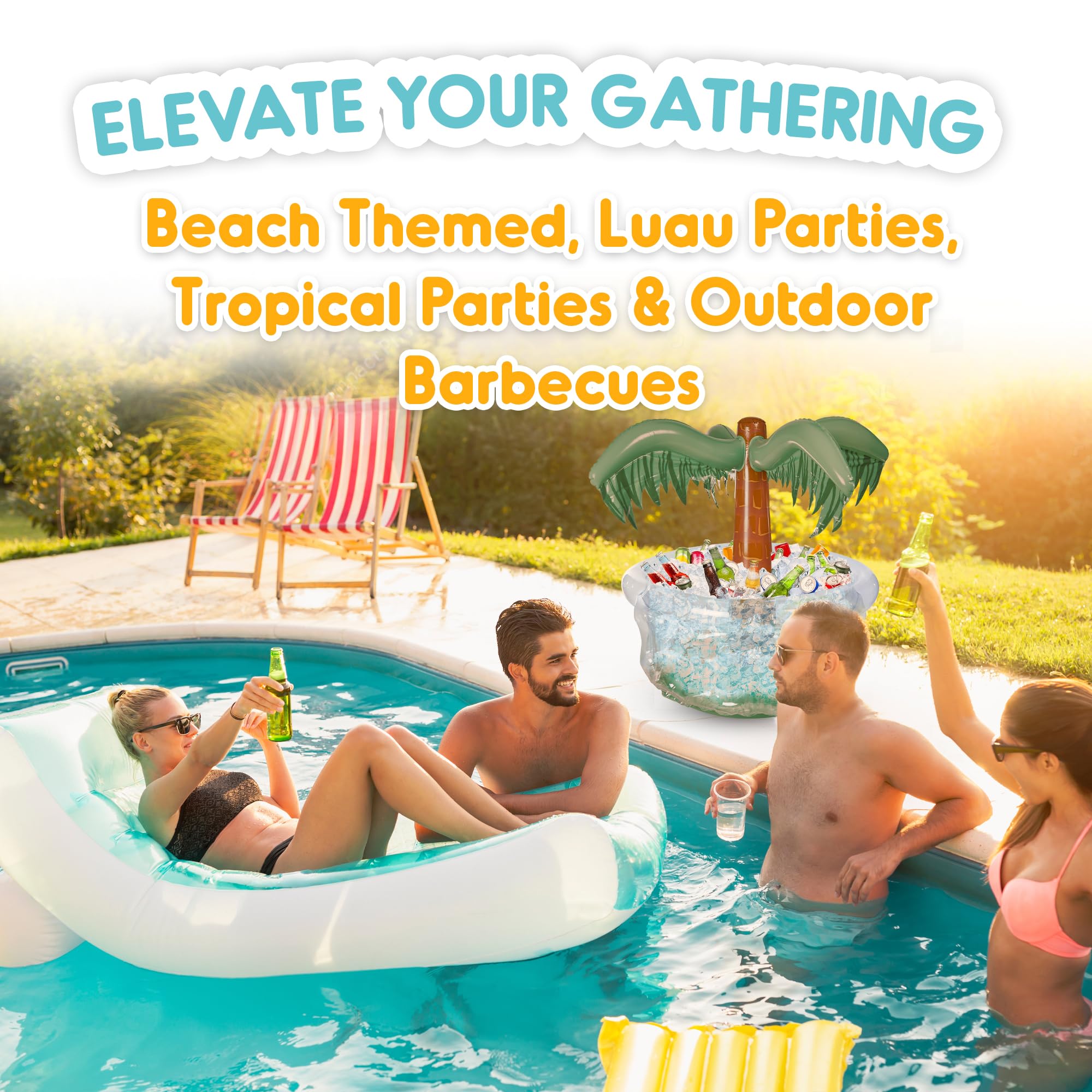 Playbees 28inch inflatable palm tree perfect as a stand-out outdoor centerpiece
