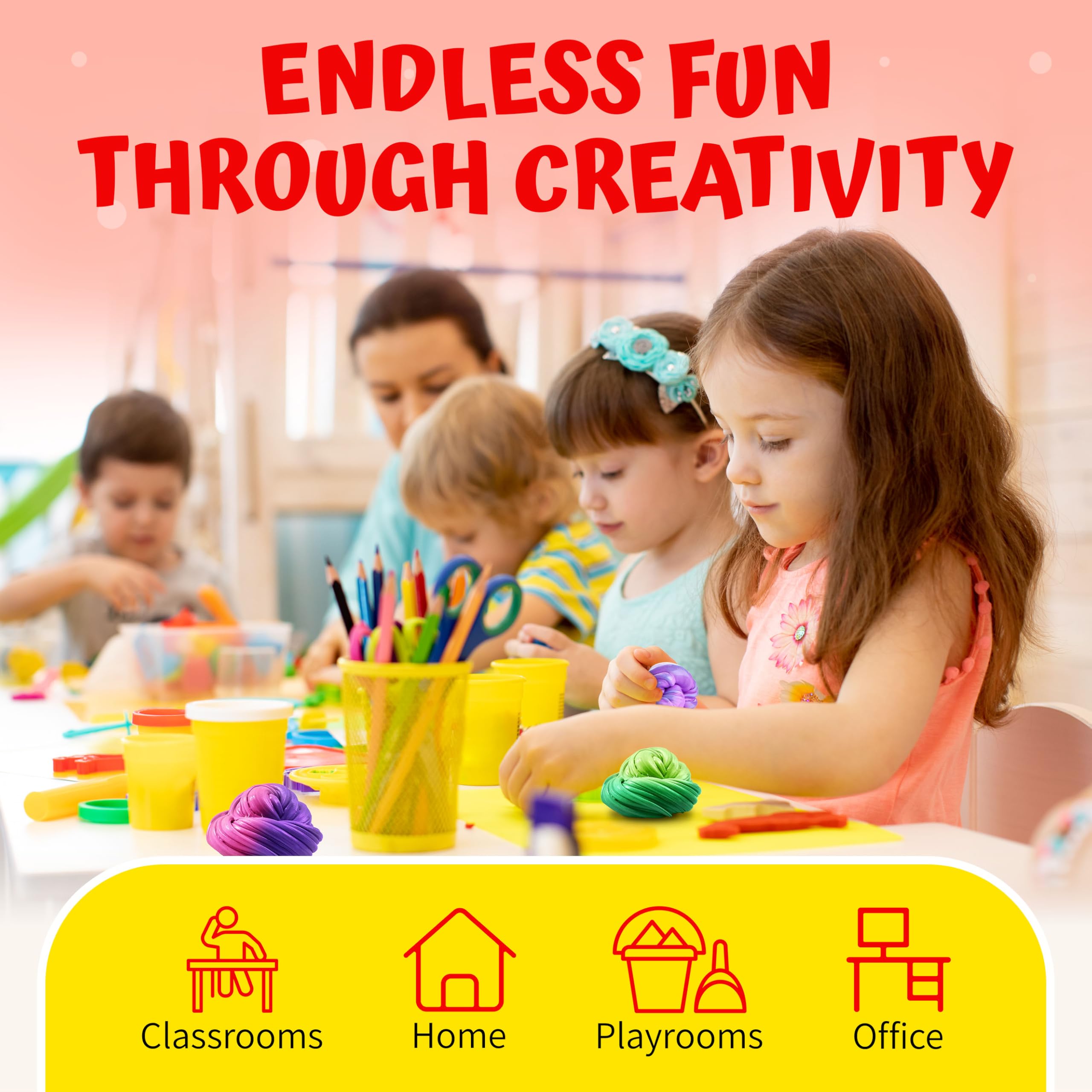 Playbees color-change effect putty stretch demonstrates dynamic sensory play.