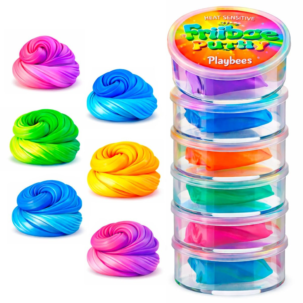 Playbees color-changing therapy putty close-up showing color shift for sensory focus.