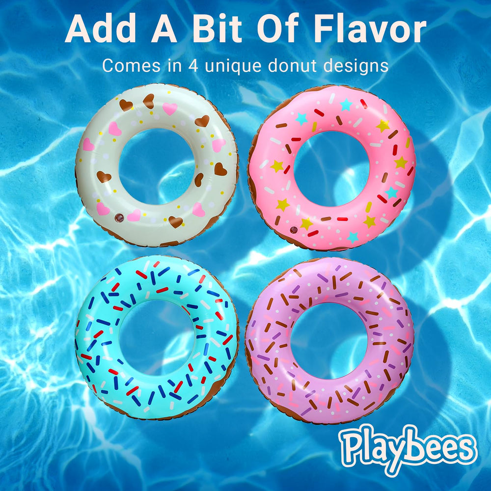 Playbees Donut Pool Ring decor doubles as a cute pool centerpiece.