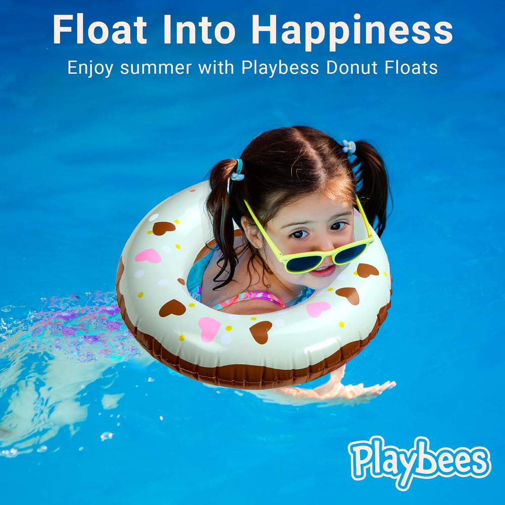 Playbees Easy Inflate Donut Float enables quick setup for pool time.