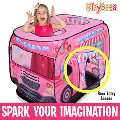 Playbees ice cream truck tent with sound button offers interactive moments.