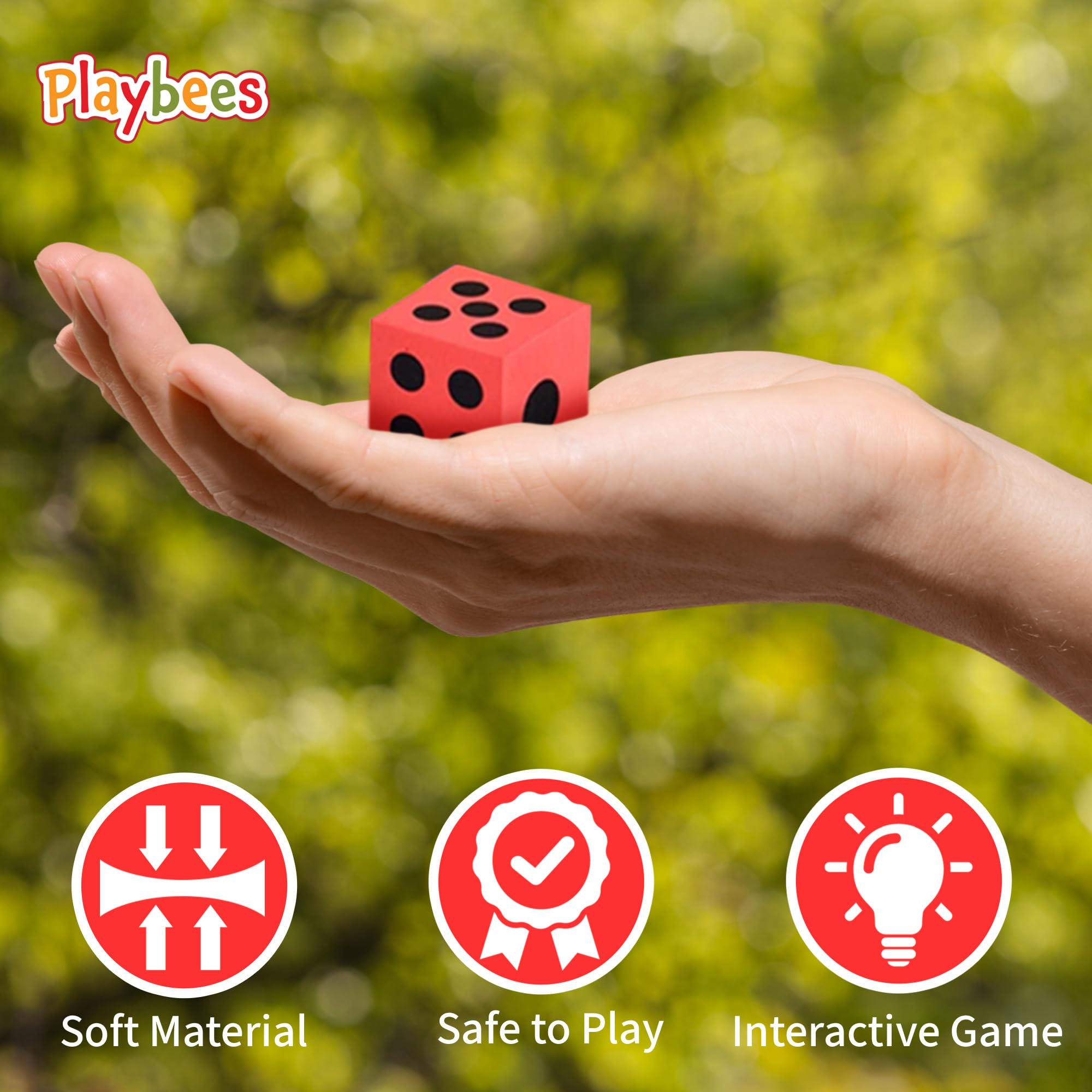 Playbees jumbo foam dice enhance group play and learning experiences.