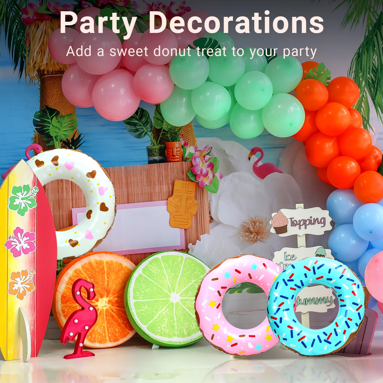 Playbees Kids and Adults Donut Float provides inclusive water play for everyone.