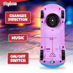 Playbees LED lights and music create a lively sensory experience during playtime.