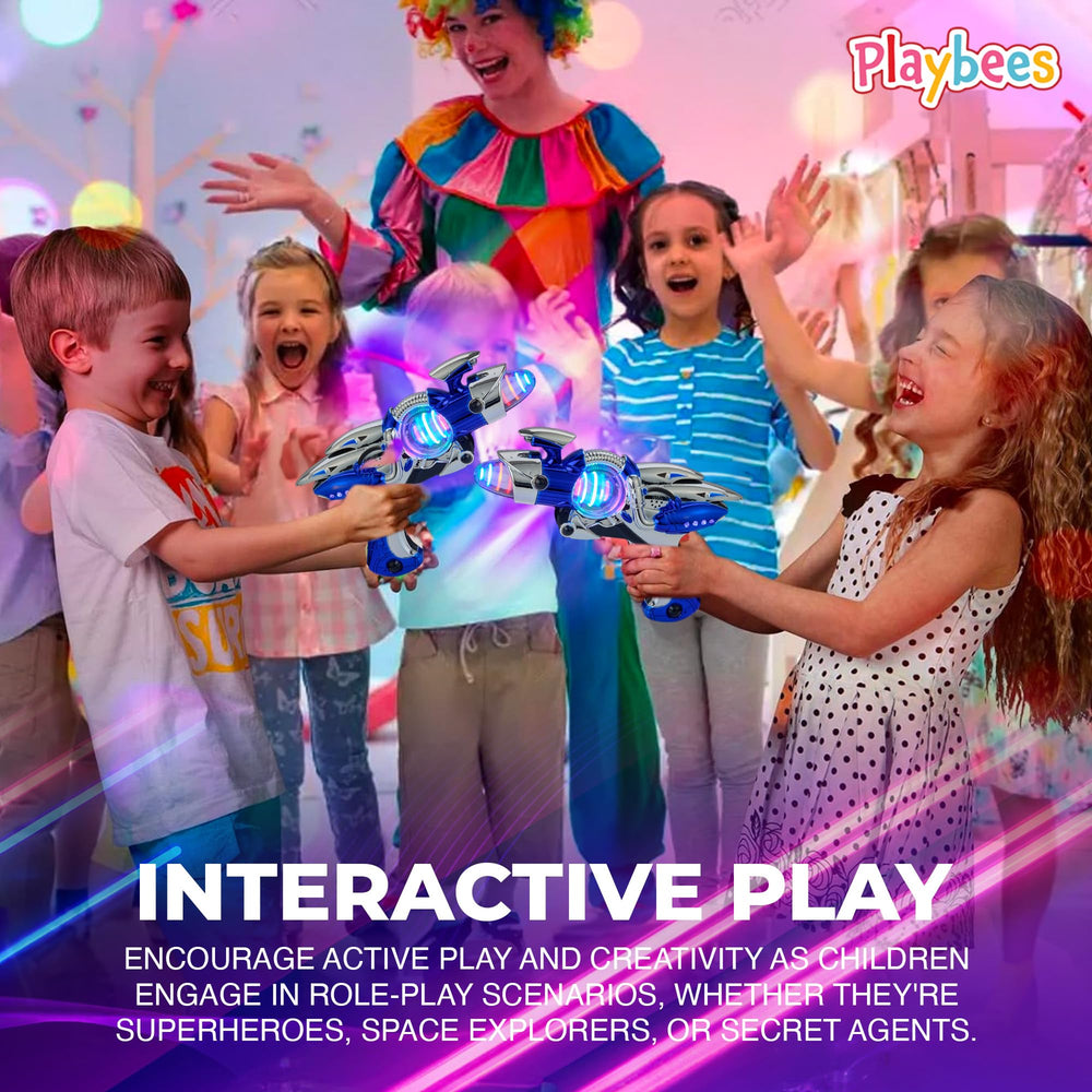 Playbees blue sounds enhance pretend missions for engaging space adventures.