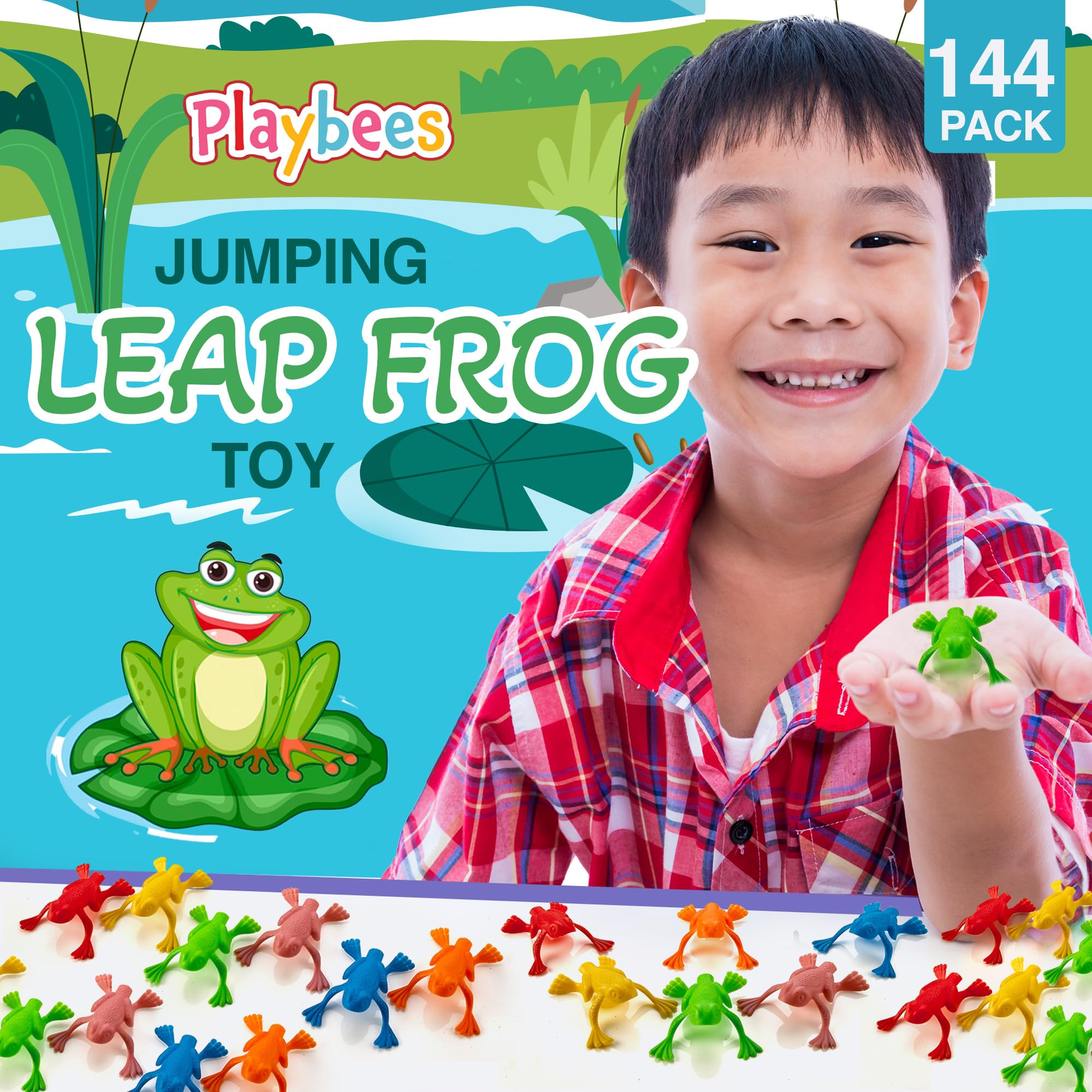 Playbees Jump n Leap frogs 2-inch jumping toys suitable for indoor-outdoor play