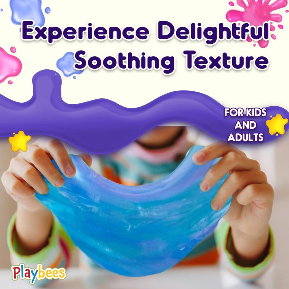 Playbees Mini Galaxy Slime for kids ages 3+ safe, non-toxic fun.