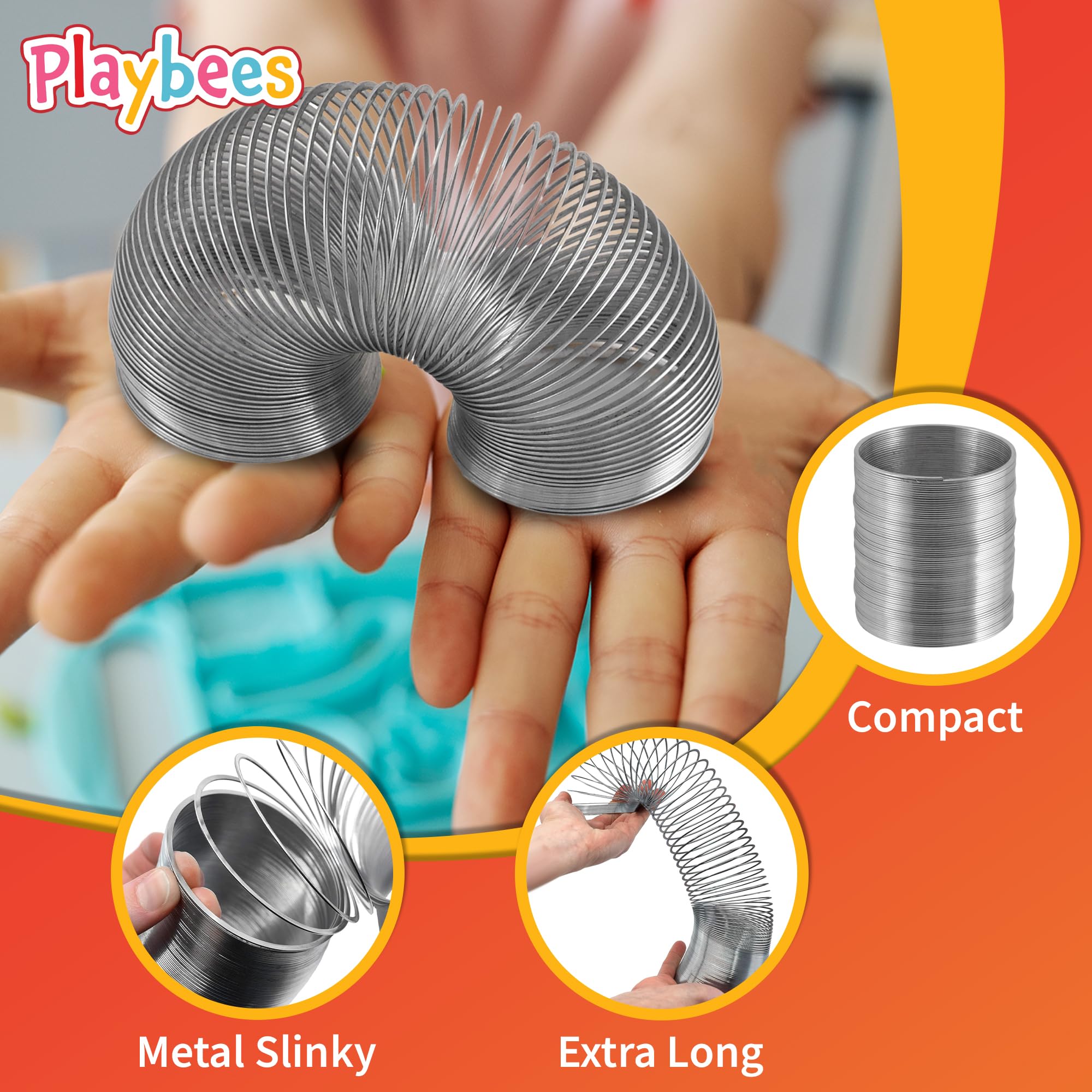 Playbees mini slinky is a nostalgic party favor for birthdays and events.