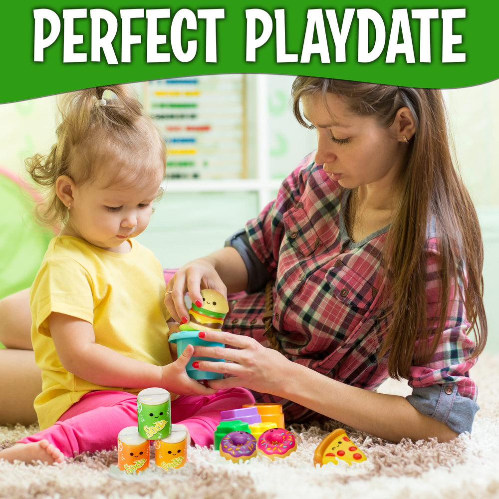 Playbees Mini Squish hamburger toy for pretend meals and motor skills