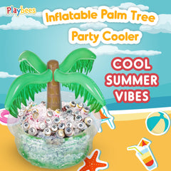 Playbees palm tree party centerpiece doubles as a beverage cooler for guests