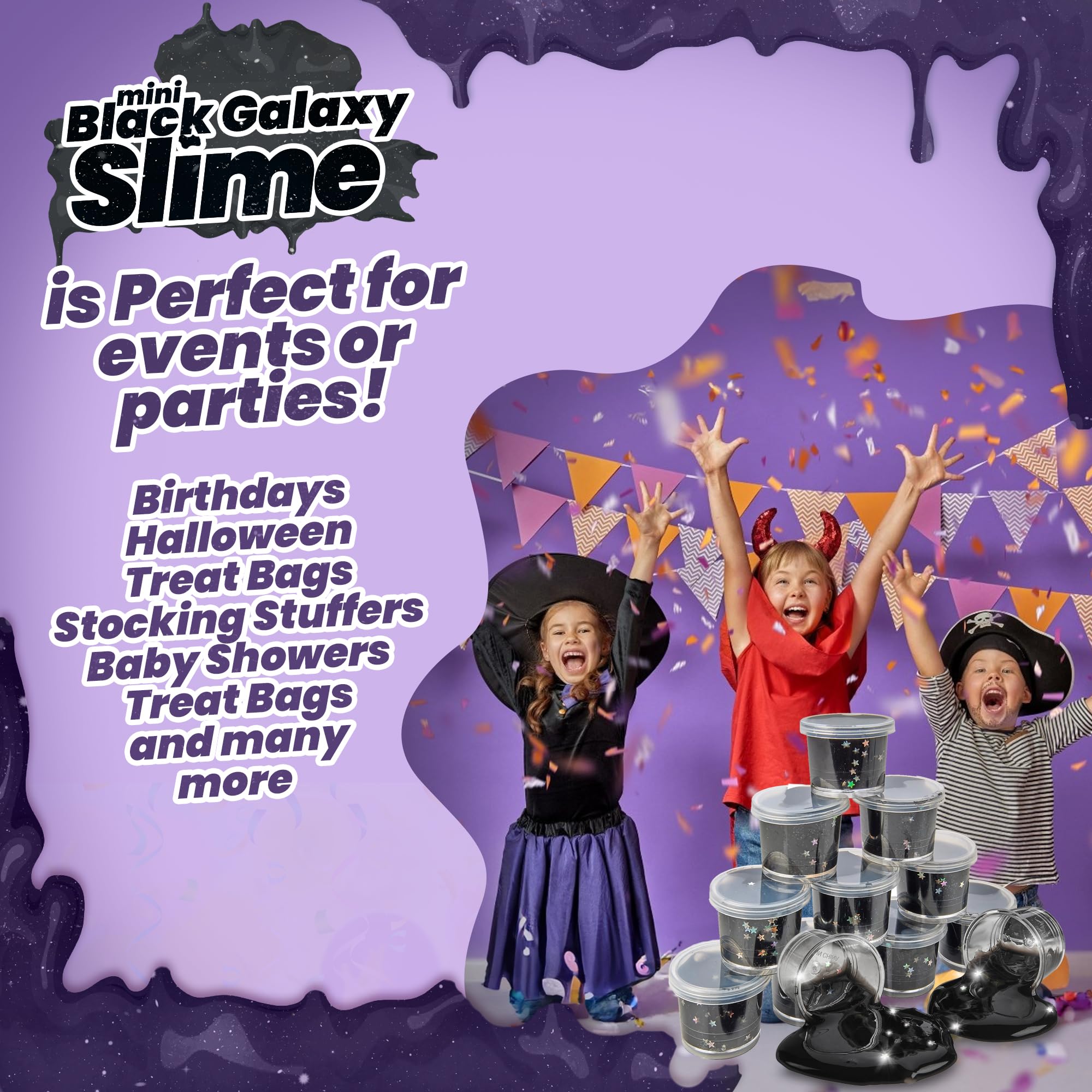 Playbees Slime party favors in action for kids.