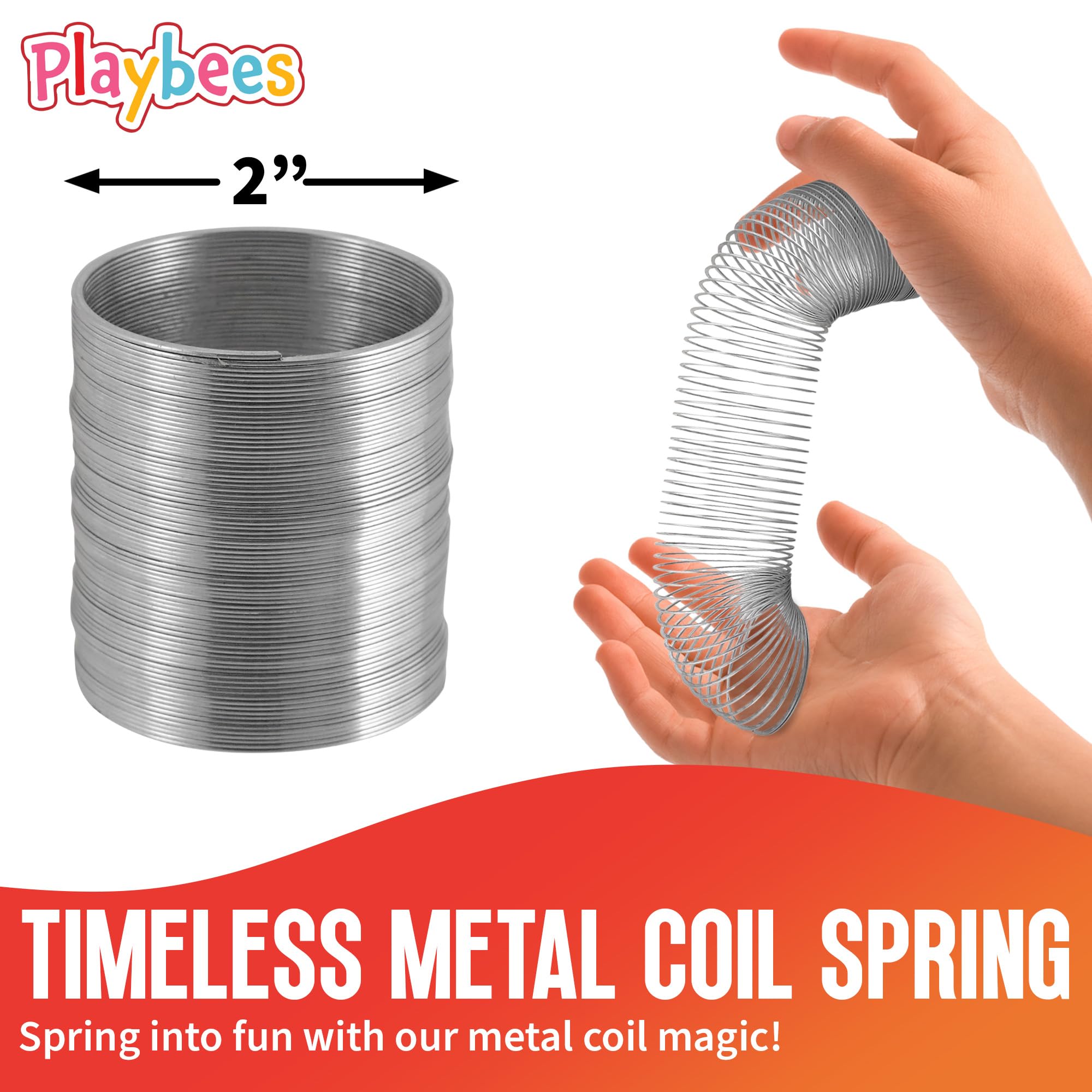 Playbees slinky walking down stairs demonstrates mesmerizing motion and entertainment.
